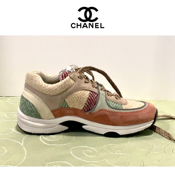 🎉Chanel CC Logo Low Top Tweed Sneakers. G39697. 2022. Women’s size 36 EU - Picture 3 of 16